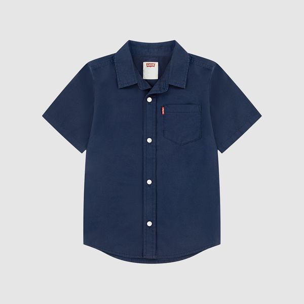 Short Sleeve Woven Shirt Little Boys 4-7 — Dress Blues - Blue