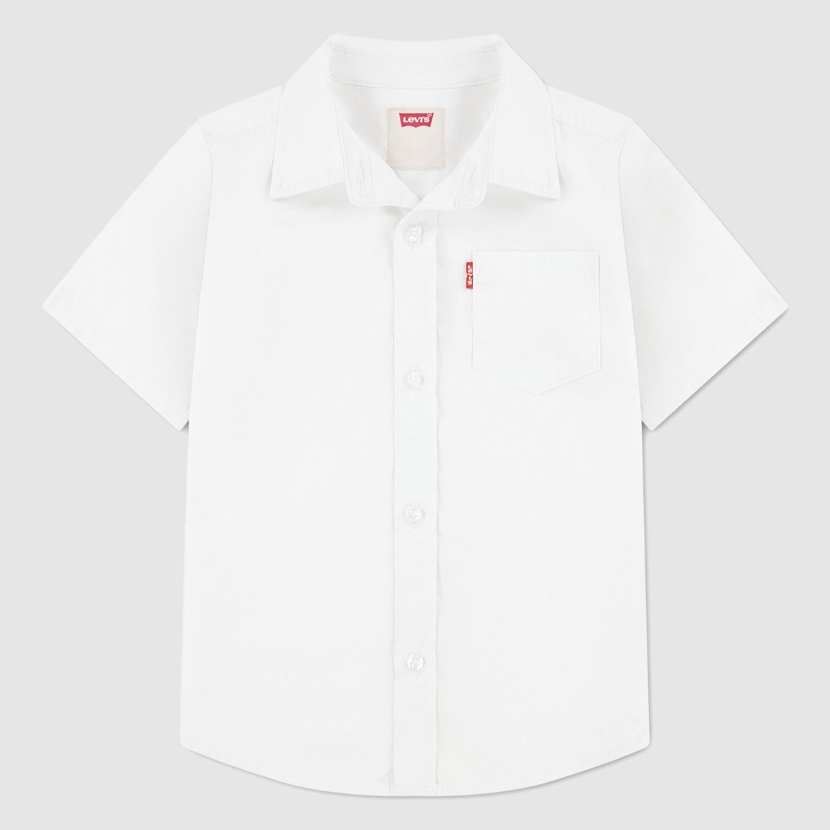 Short Sleeve Woven Shirt Little Boys 4-7 — Bright White
