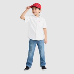 Short Sleeve Woven Shirt Little Boys 4-7 — Bright White 1