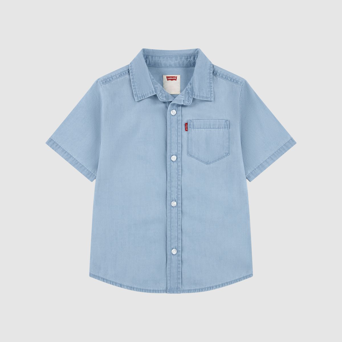 Short Sleeve Woven Shirt Little Boys 4-7 — Avalon - Light Wash