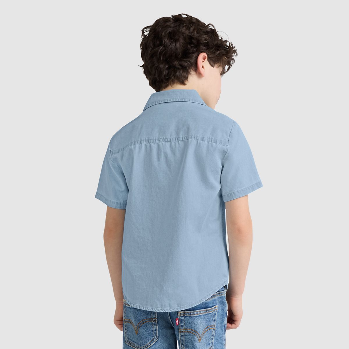 Short Sleeve Woven Shirt Little Boys 4-7 — Avalon - Light Wash