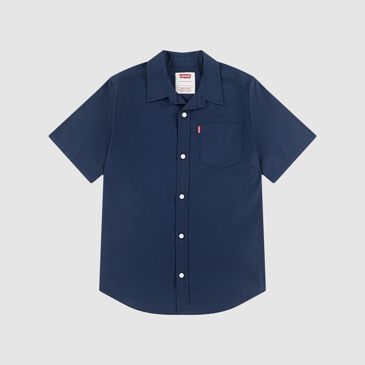 Short Sleeve Woven Shirt Big Boys 8-20 — Dress Blues - Blue