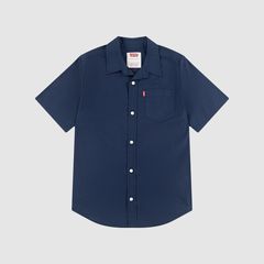 Short Sleeve Woven Shirt Big Boys 8-20 — Dress Blues - Blue 5