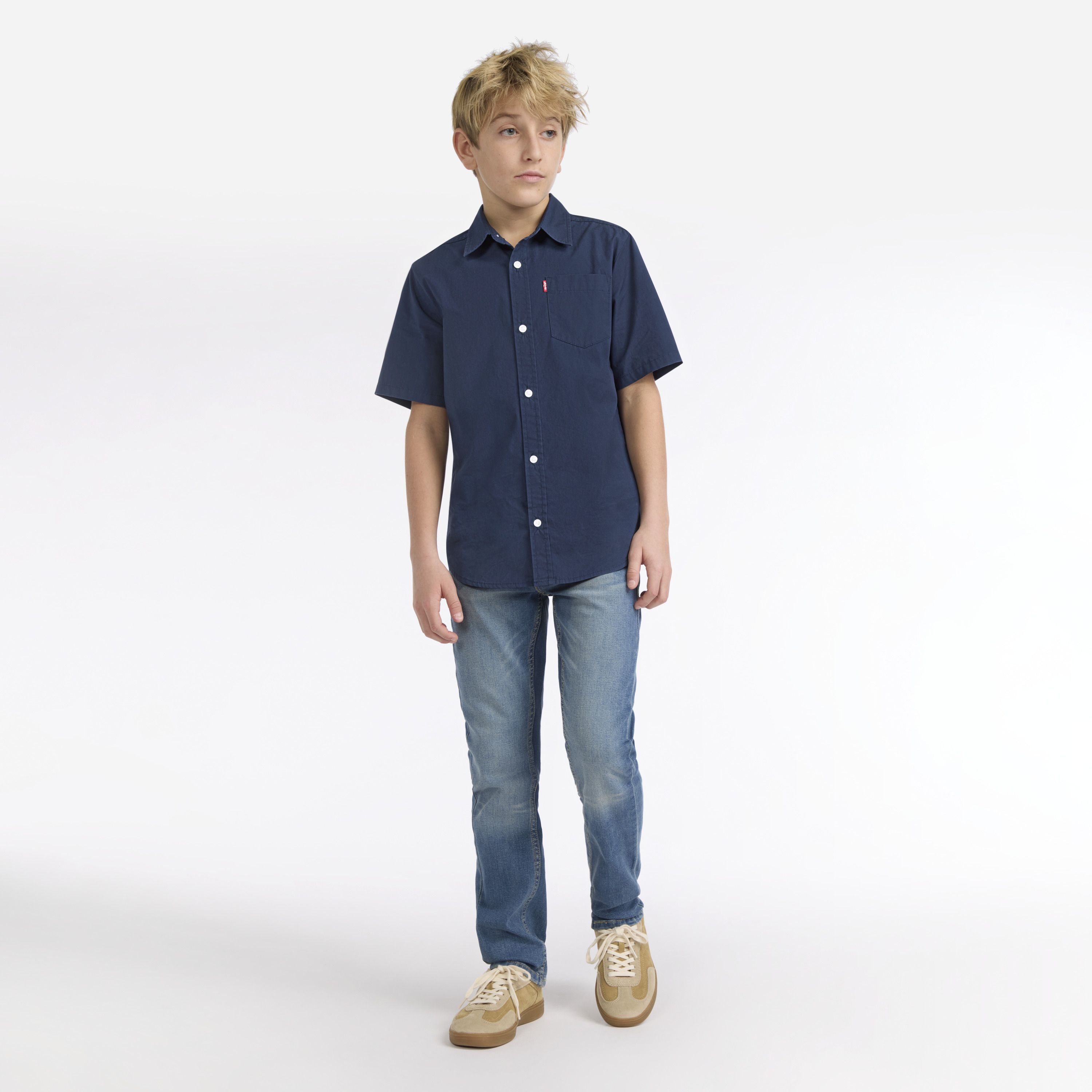 Short Sleeve Woven Shirt Big Boys 8-20 3