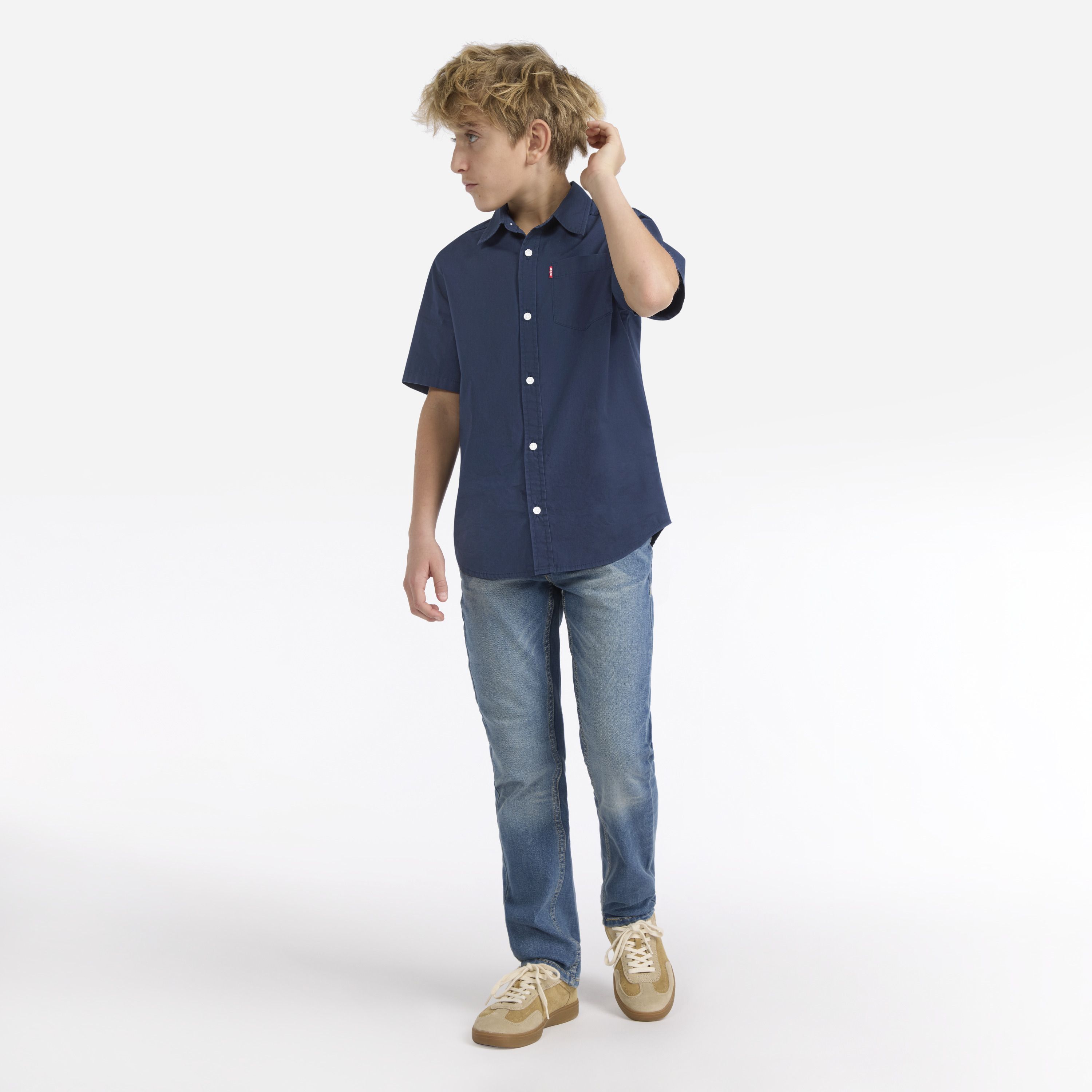 Short Sleeve Woven Shirt Big Boys 8-20 4