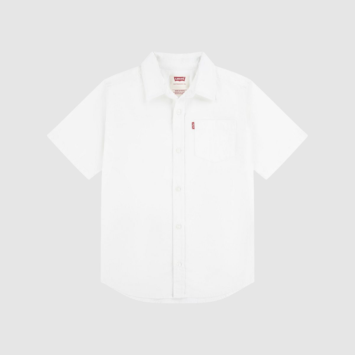 Short Sleeve Woven Shirt Big Boys 8-20 — White