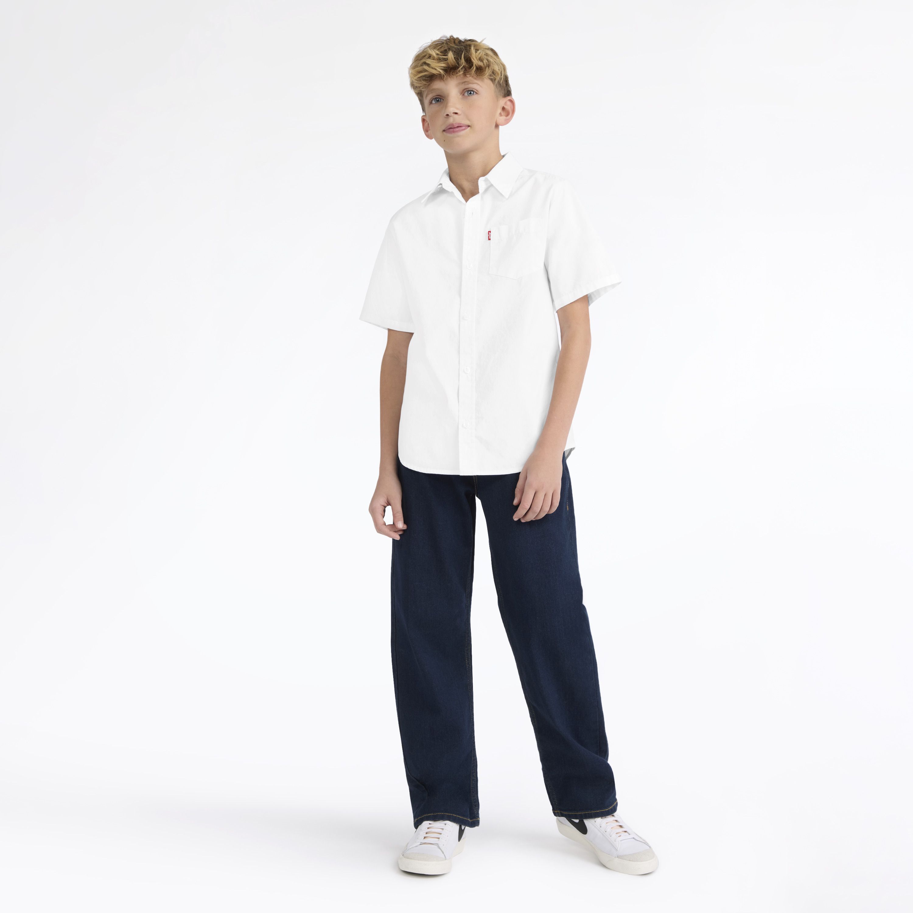Short Sleeve Woven Shirt Big Boys 8-20 3