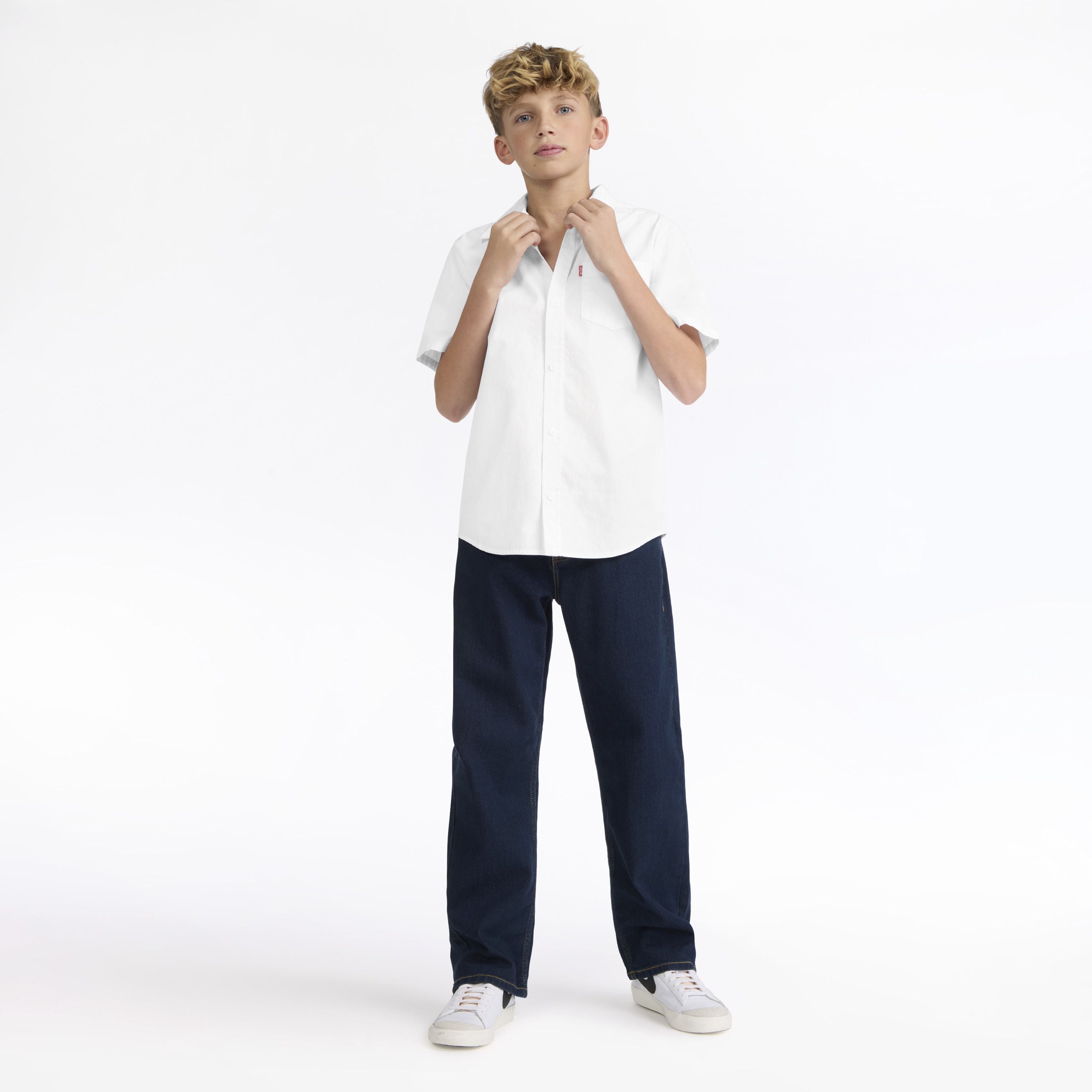 Short Sleeve Woven Shirt Big Boys 8-20 4