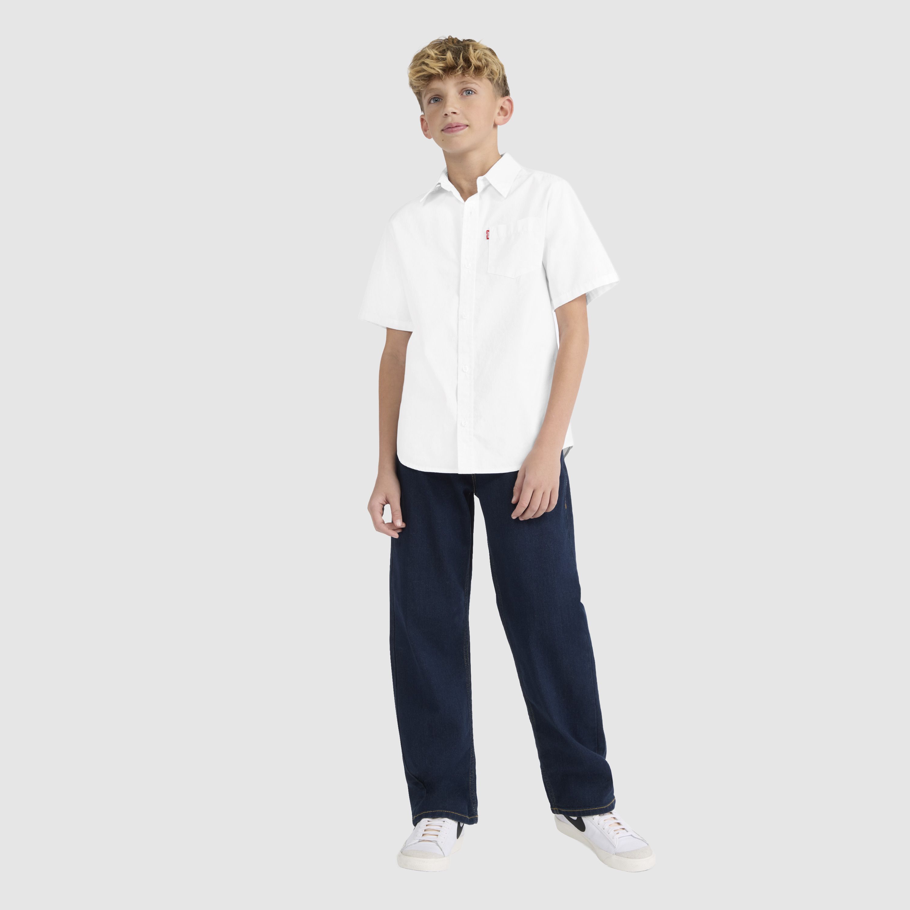 Short Sleeve Woven Shirt Big Boys 8-20 1