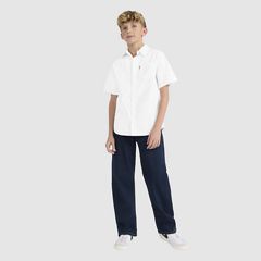 Short Sleeve Woven Shirt Big Boys 8-20 — White 1