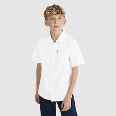 Short Sleeve Woven Shirt Big Boys 8-20 — White 2