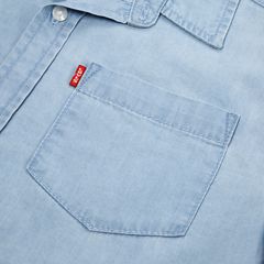 Short Sleeve Woven Shirt Big Boys 8-20 — Avalon - Light Wash 3
