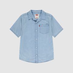 Short Sleeve Woven Shirt Big Boys 8-20 — Avalon - Light Wash 1