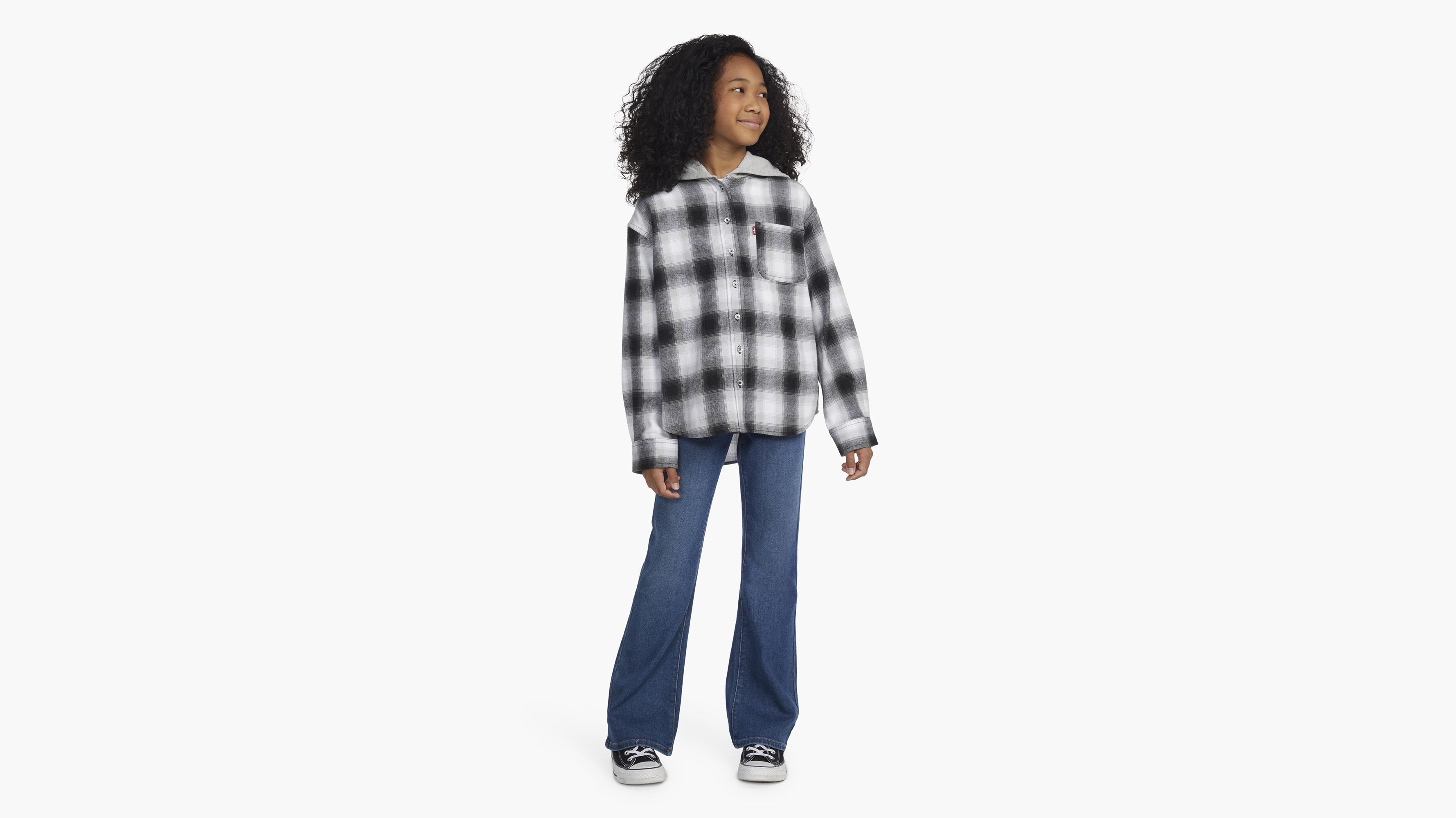 Hooded Woven Top Big Girls 7-16 1