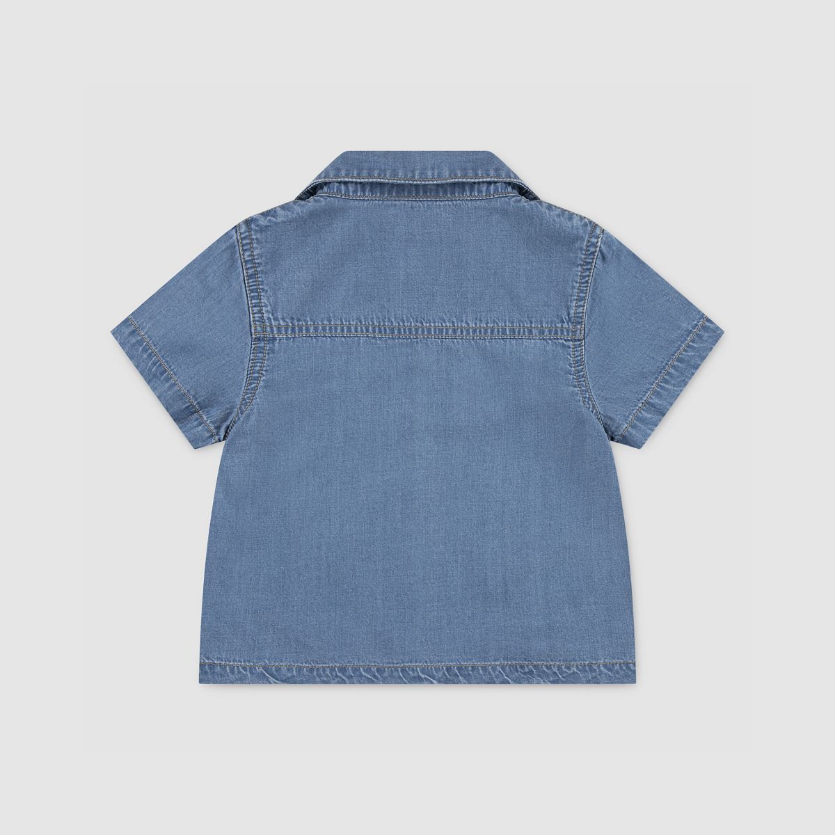 Short Sleeve Denim Top Toddler 2T-4T — Blue Wave Light - Blue