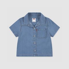 Short Sleeve Denim Top Toddler 2T-4T — Blue Wave Light - Blue 1