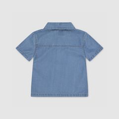Short Sleeve Denim Top Little Girls 4-6x — Blue Wave Light - Blue 2