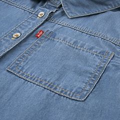 Short Sleeve Denim Top Little Girls 4-6x — Blue Wave Light - Blue 3