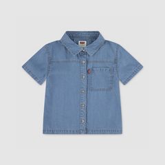 Short Sleeve Denim Top Little Girls 4-6x — Blue Wave Light - Blue 1