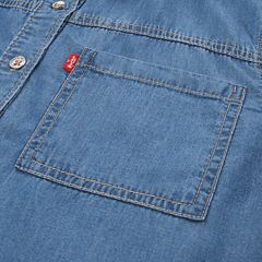 Short Sleeve Denim Top Big Girls 7-16 — Blue Wave Light - Blue 3