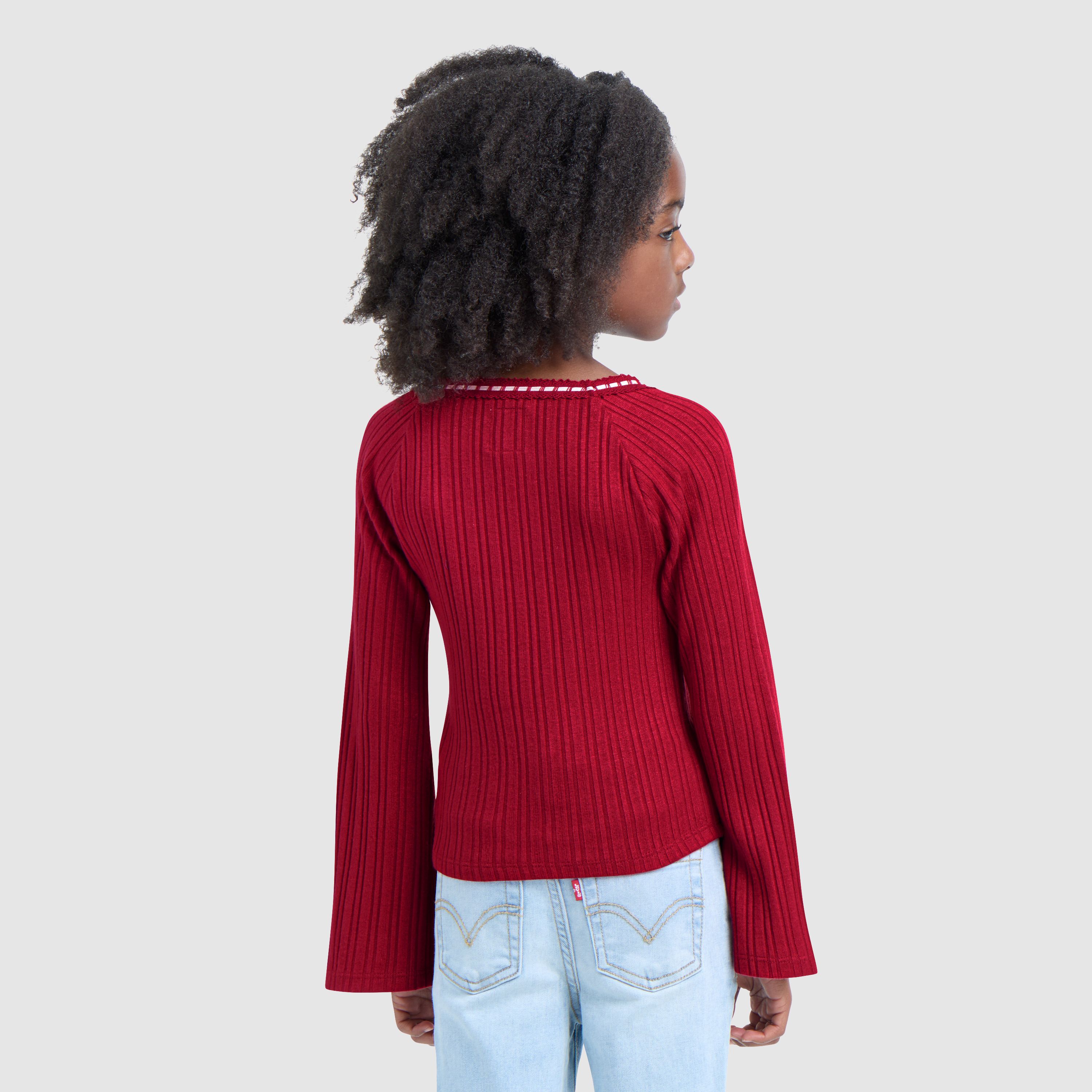 Bell Sleeve Longsleeve Top Little Girls 4-6X 3