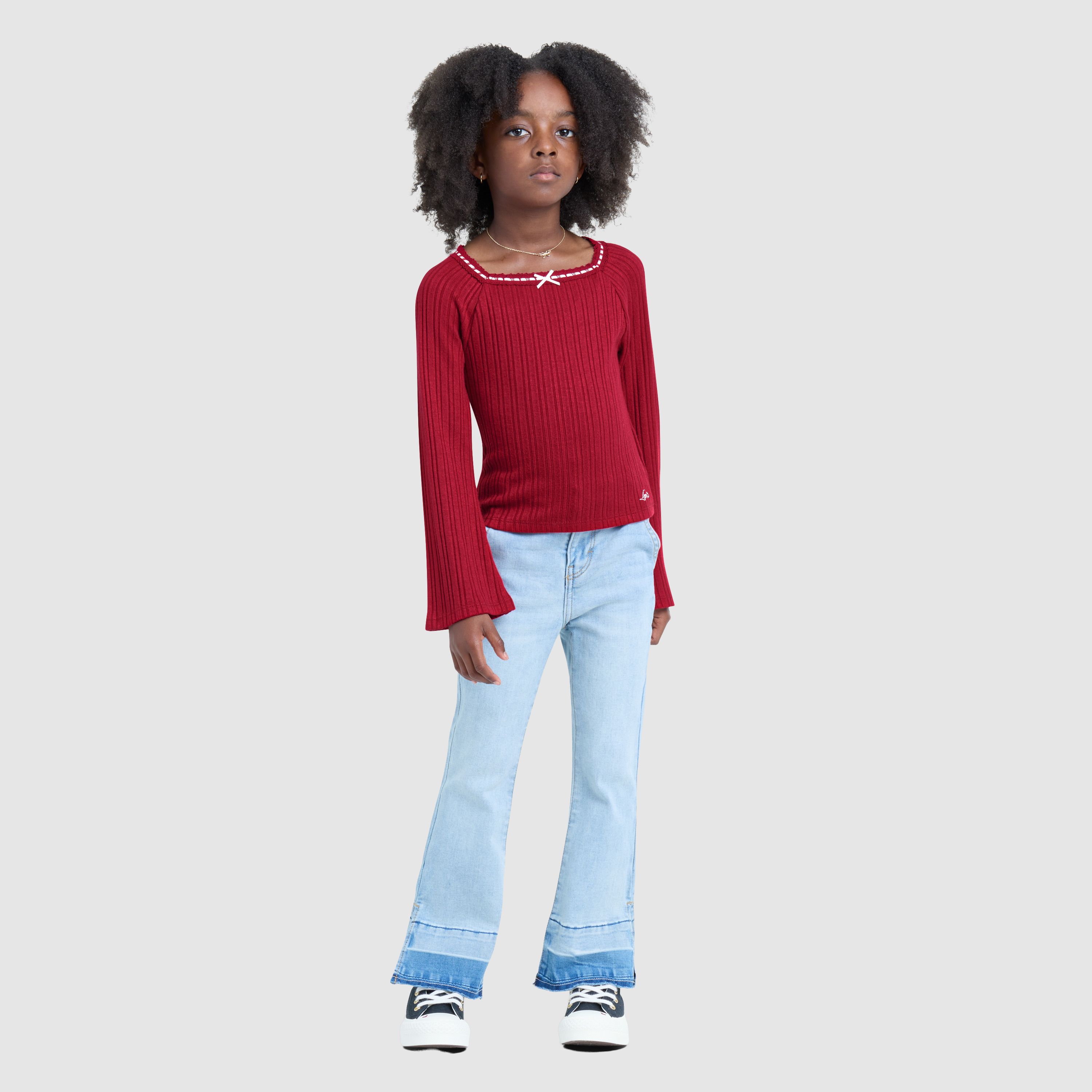 Bell Sleeve Longsleeve Top Little Girls 4-6X 1