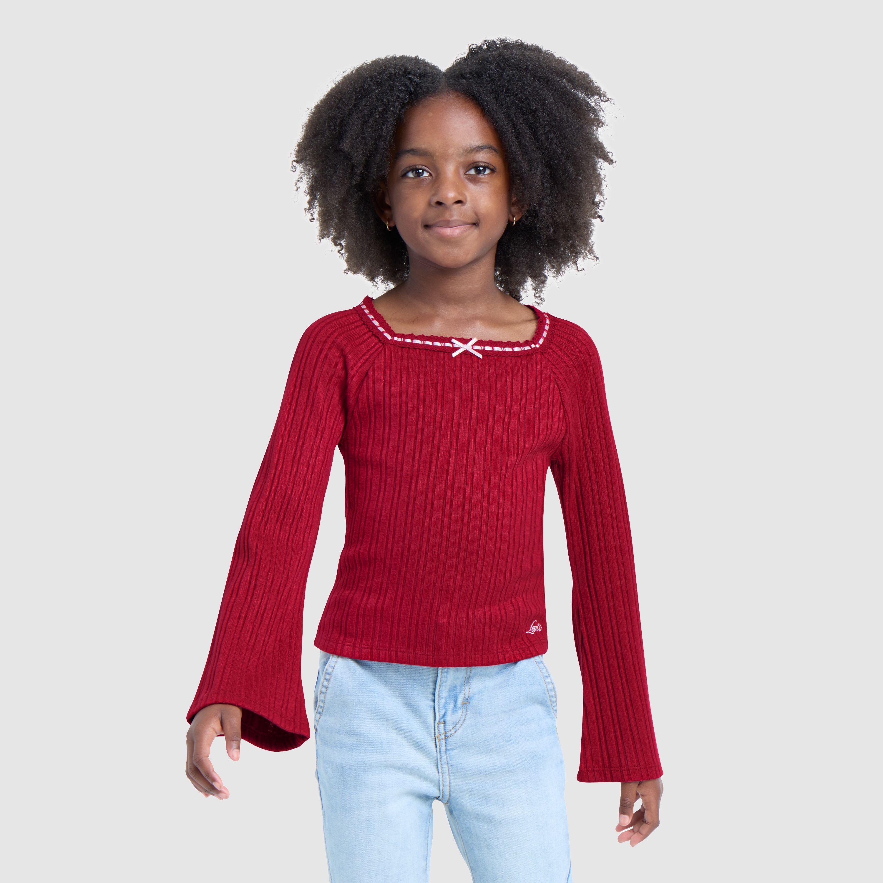 Bell Sleeve Longsleeve Top Little Girls 4-6X 2