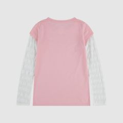 Twofer Longsleeve Knit Top Little Girls 4-6X — Powder Pink - Pink 2