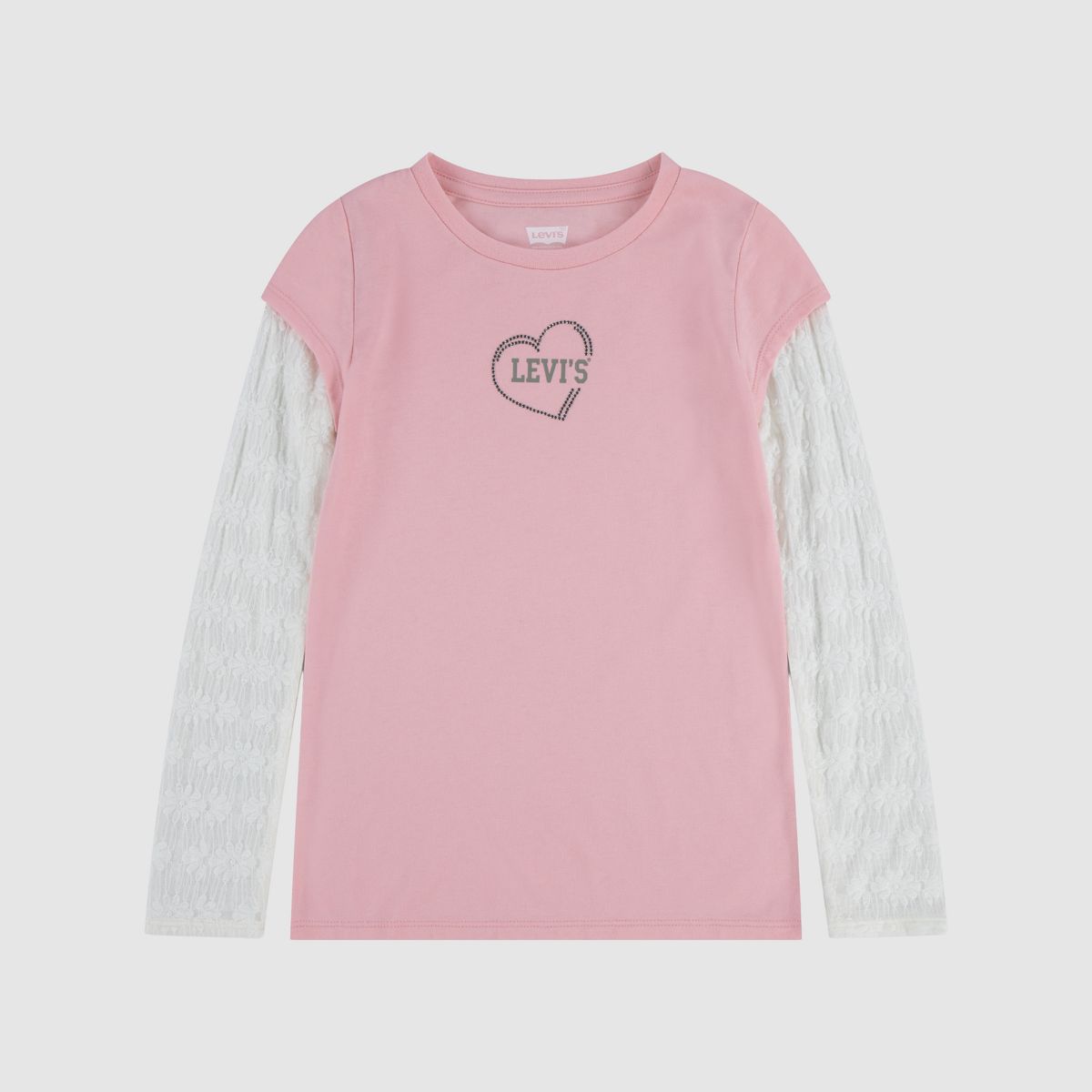 Twofer Longsleeve Knit Top Little Girls 4-6X — Powder Pink - Pink