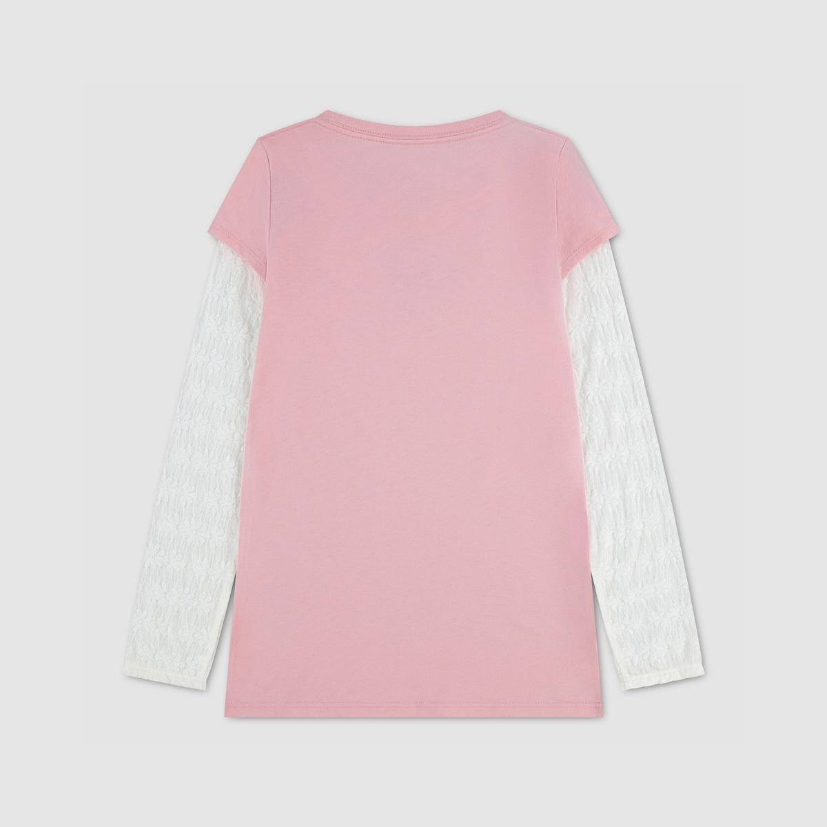 Twofer Longsleeve Knit Top Big Girls 7-16 — Powder Pink - Pink