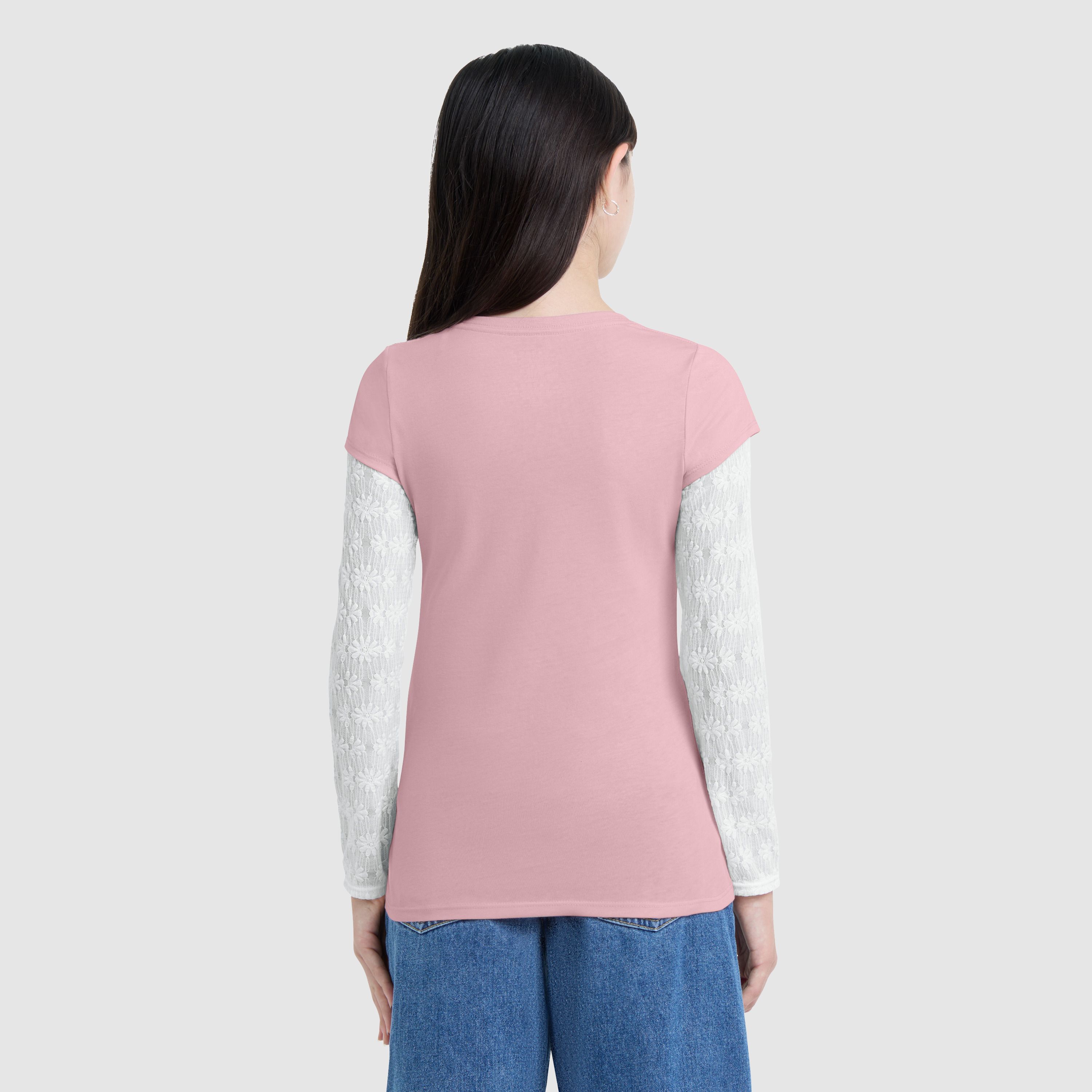 Twofer Longsleeve Knit Top Big Girls 7-16 3