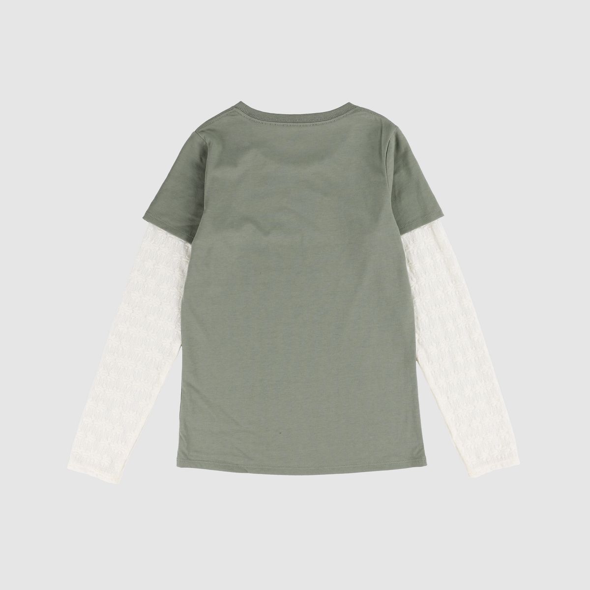 Twofer Longsleeve Knit Top Big Girls 7-16 — Sea Spray - Green