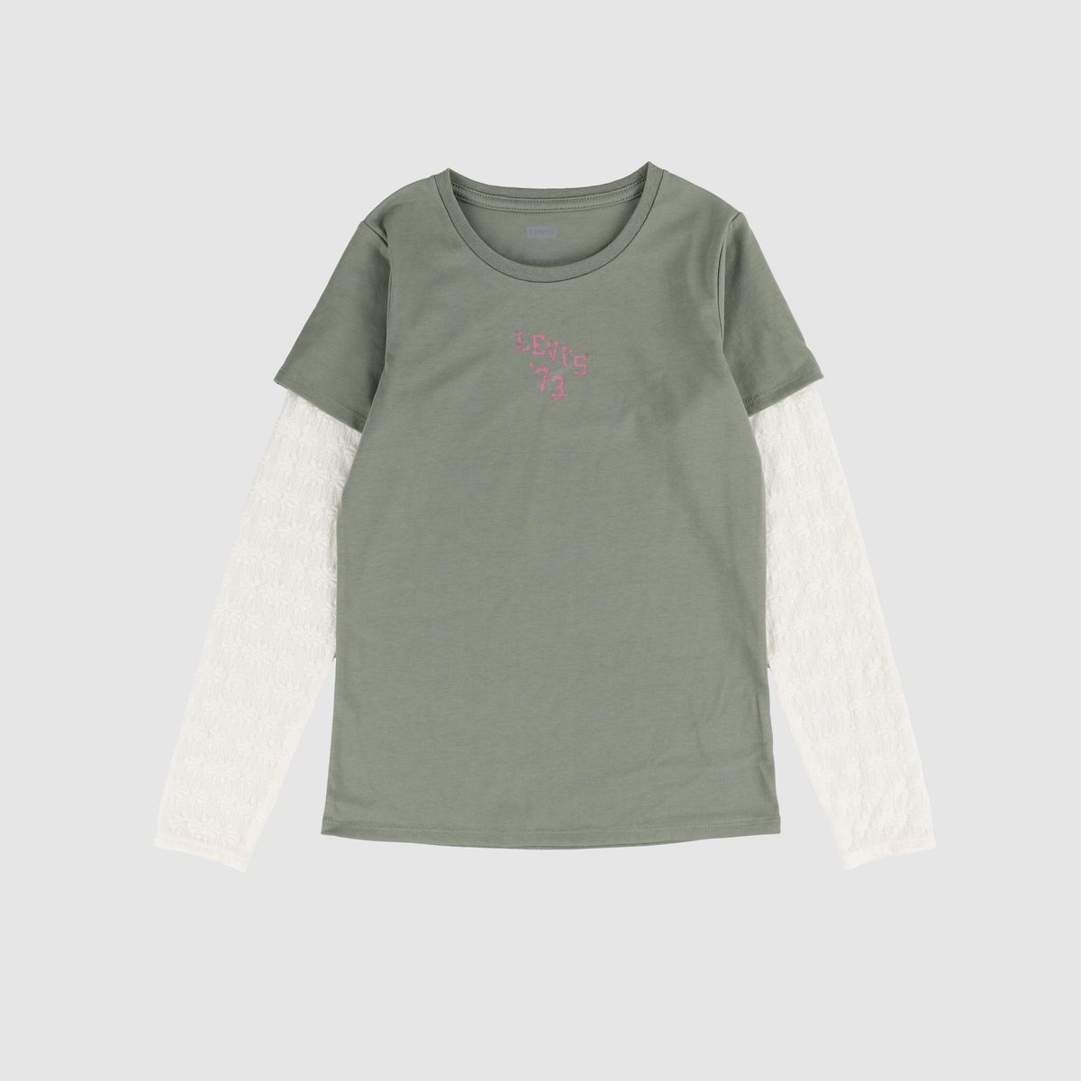Twofer Longsleeve Knit Top Big Girls 7-16 — Sea Spray - Green