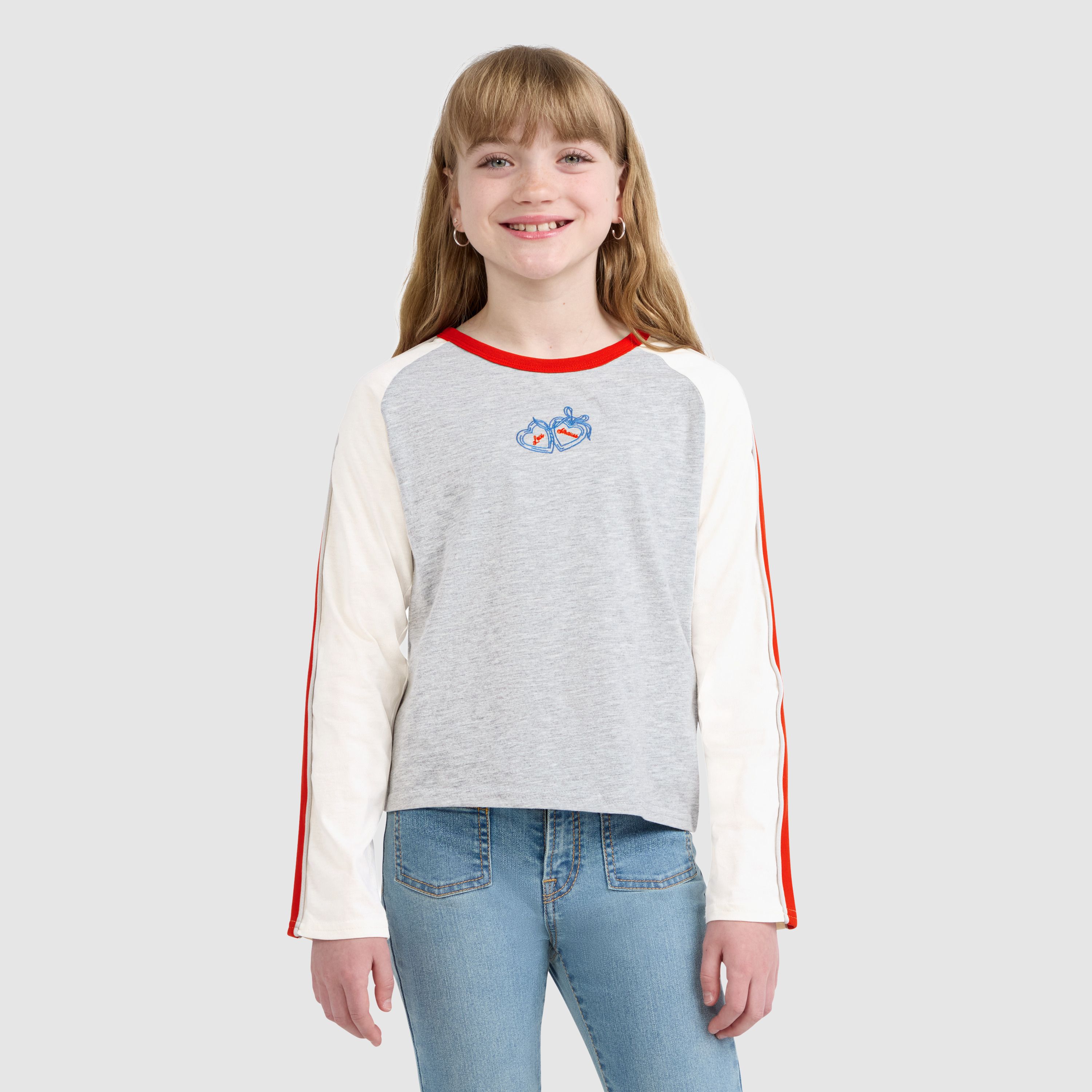 Baseball Longsleeve Top Big Girls 7-16 2