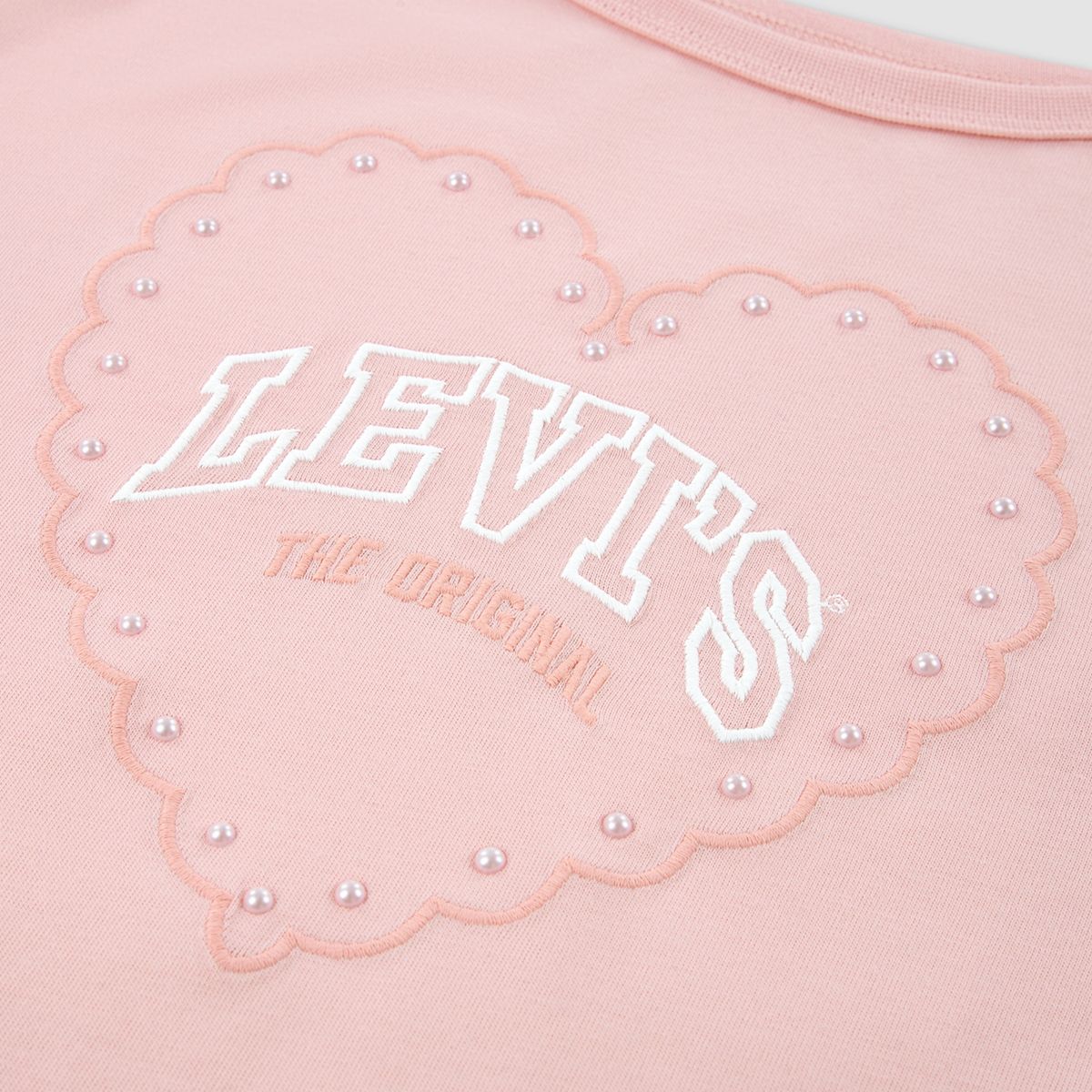 Longsleeve Heart Knit Top Big Girls 7-16 — Powder Pink - Pink