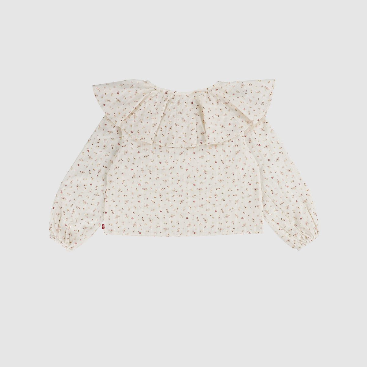 Longsleeve Ruffle Top Big Girls 7-16 — Egret - White