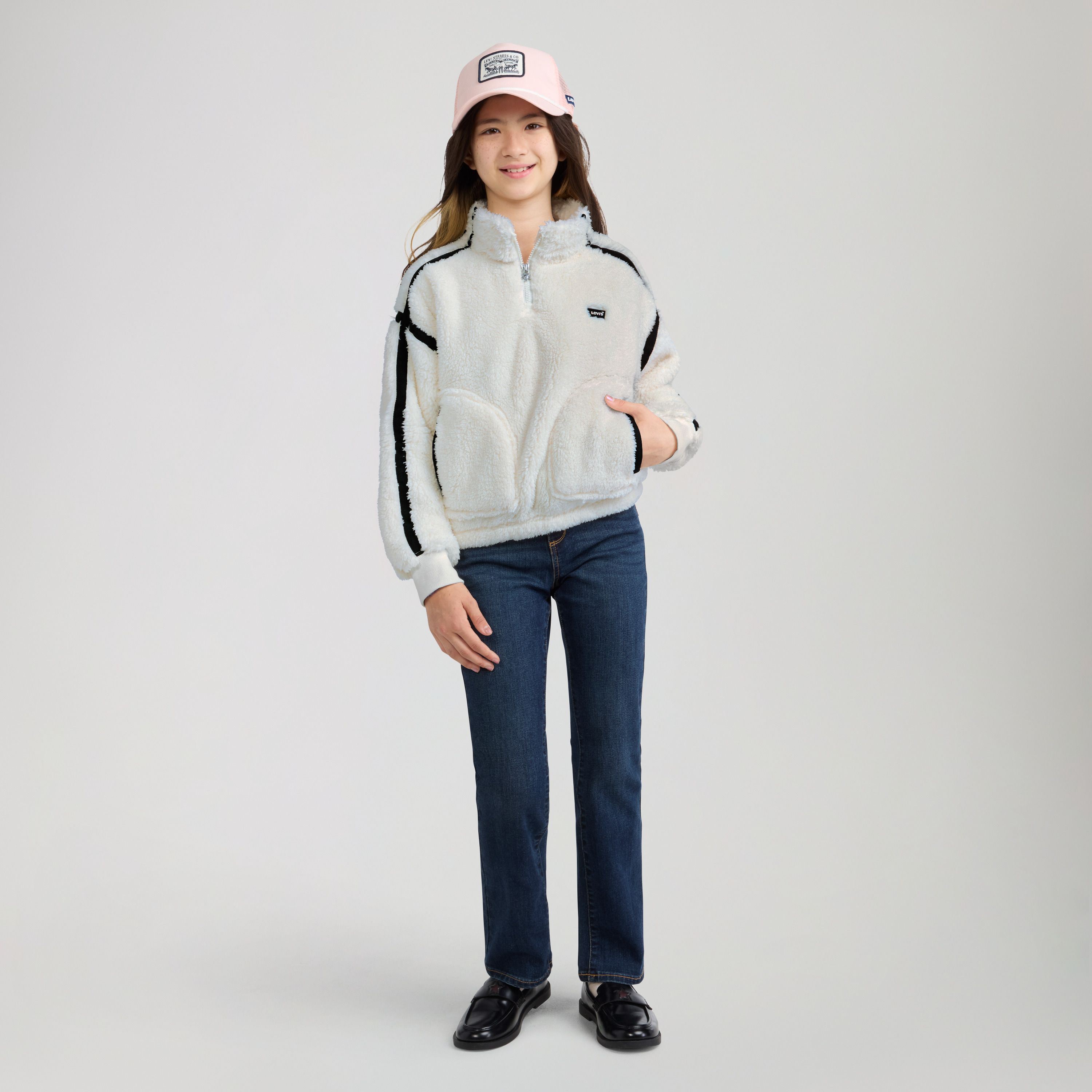 Sherpa Half Zip Big Girls 7-16 1