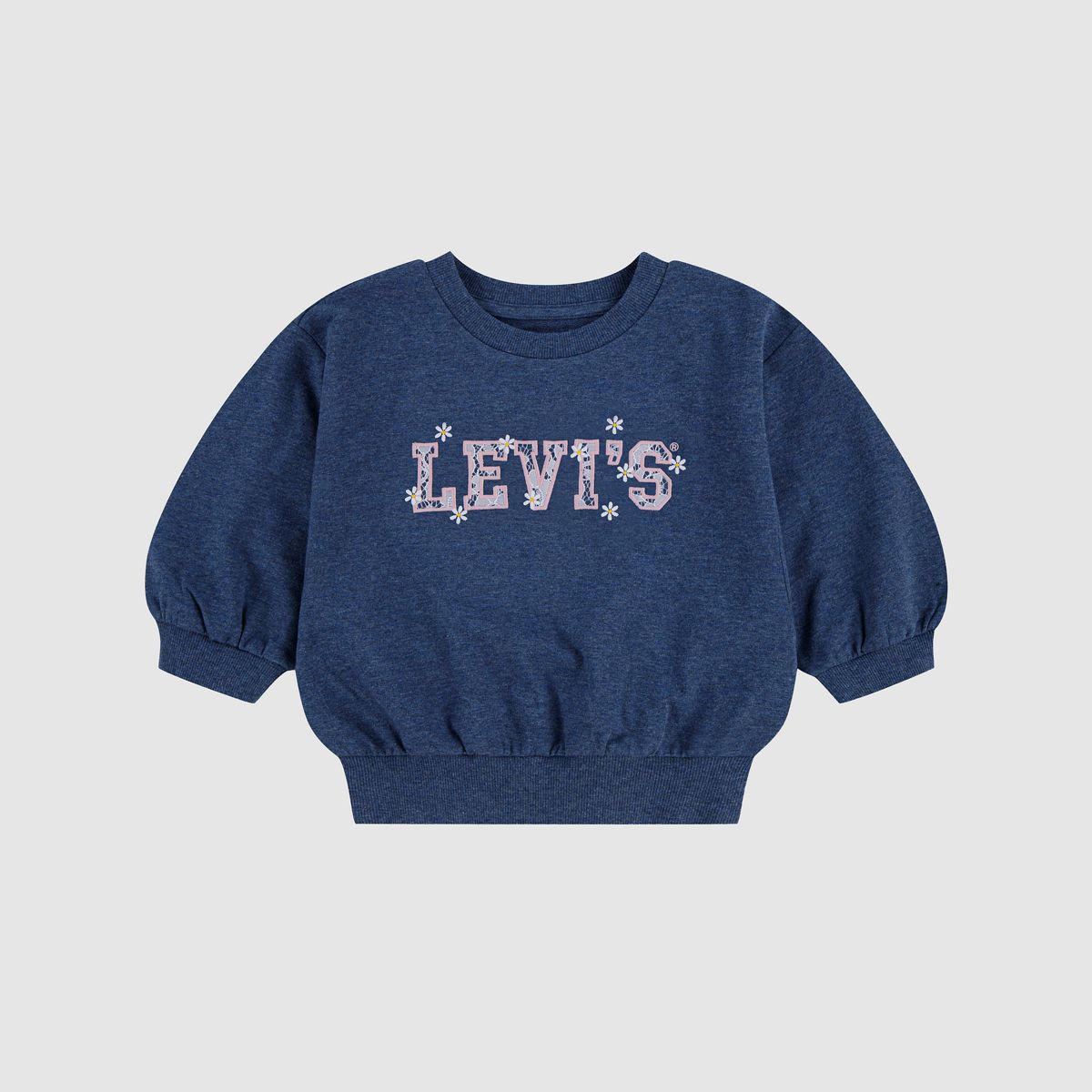 Cinched Sleeve Knit Top Little Girls 4-6X — Blue Indigo - Blue