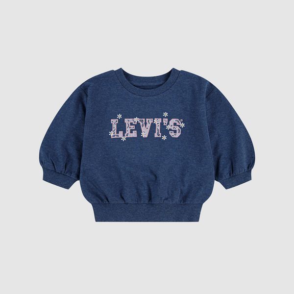 Cinched Sleeve Knit Top Little Girls 4-6X — Blue Indigo - Blue