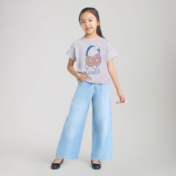 Double Sleeve Knit Top Little Girls 4-6X — Lavender Blue - Purple
