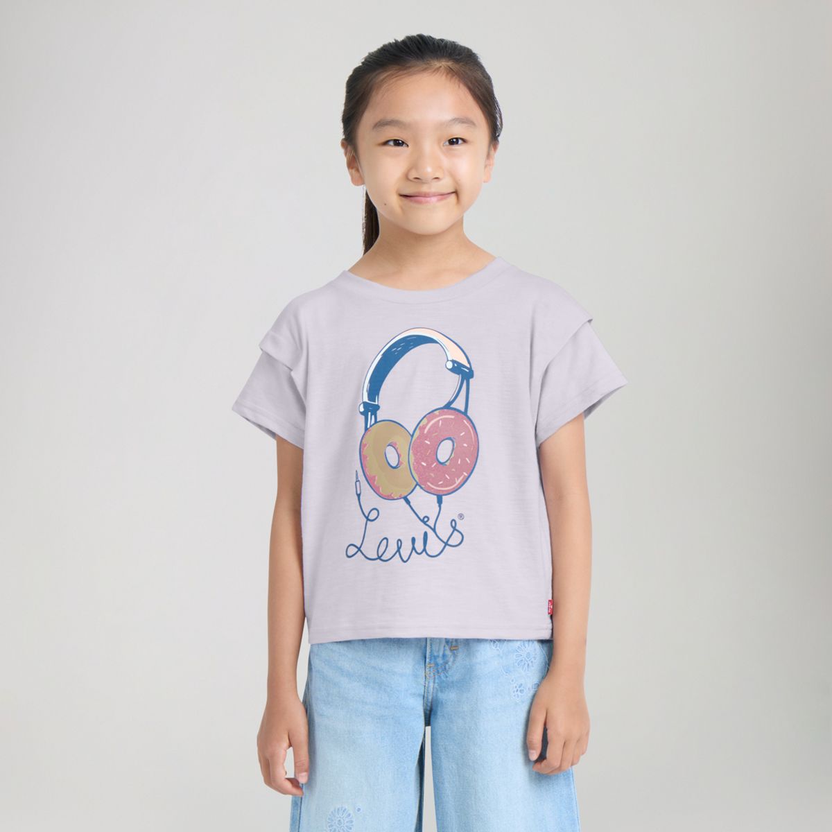 Double Sleeve Knit Top Little Girls 4-6X — Lavender Blue - Purple