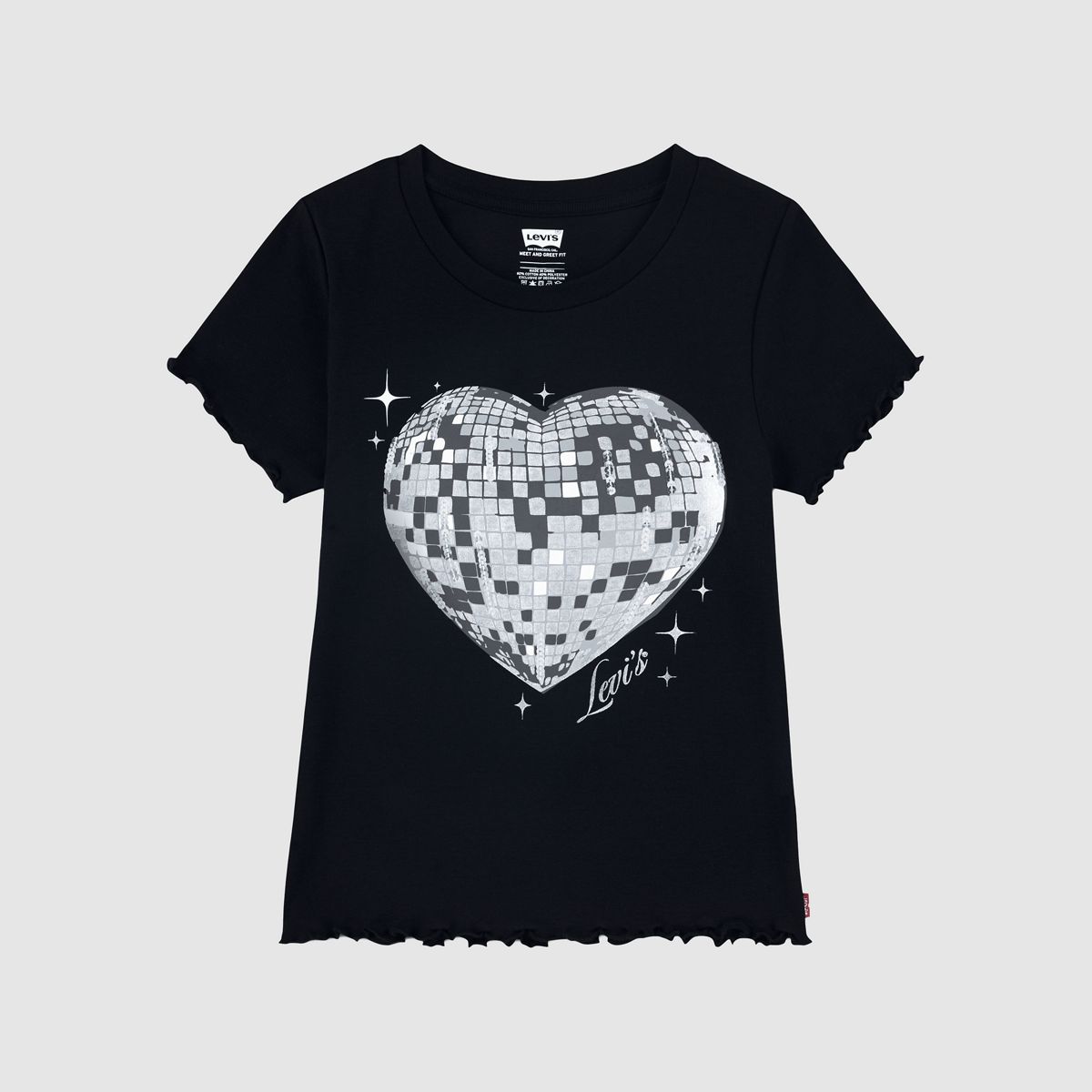 Disco Ball Knit Top Big Girls 7-16 — Anthracite - Black