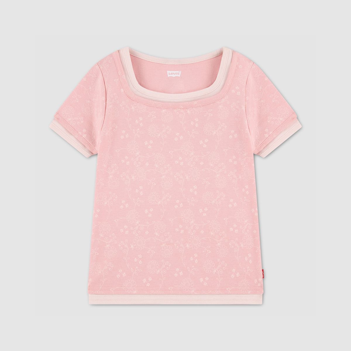 Layered Top Big Girls 7-16 — Powder Pink - Pink