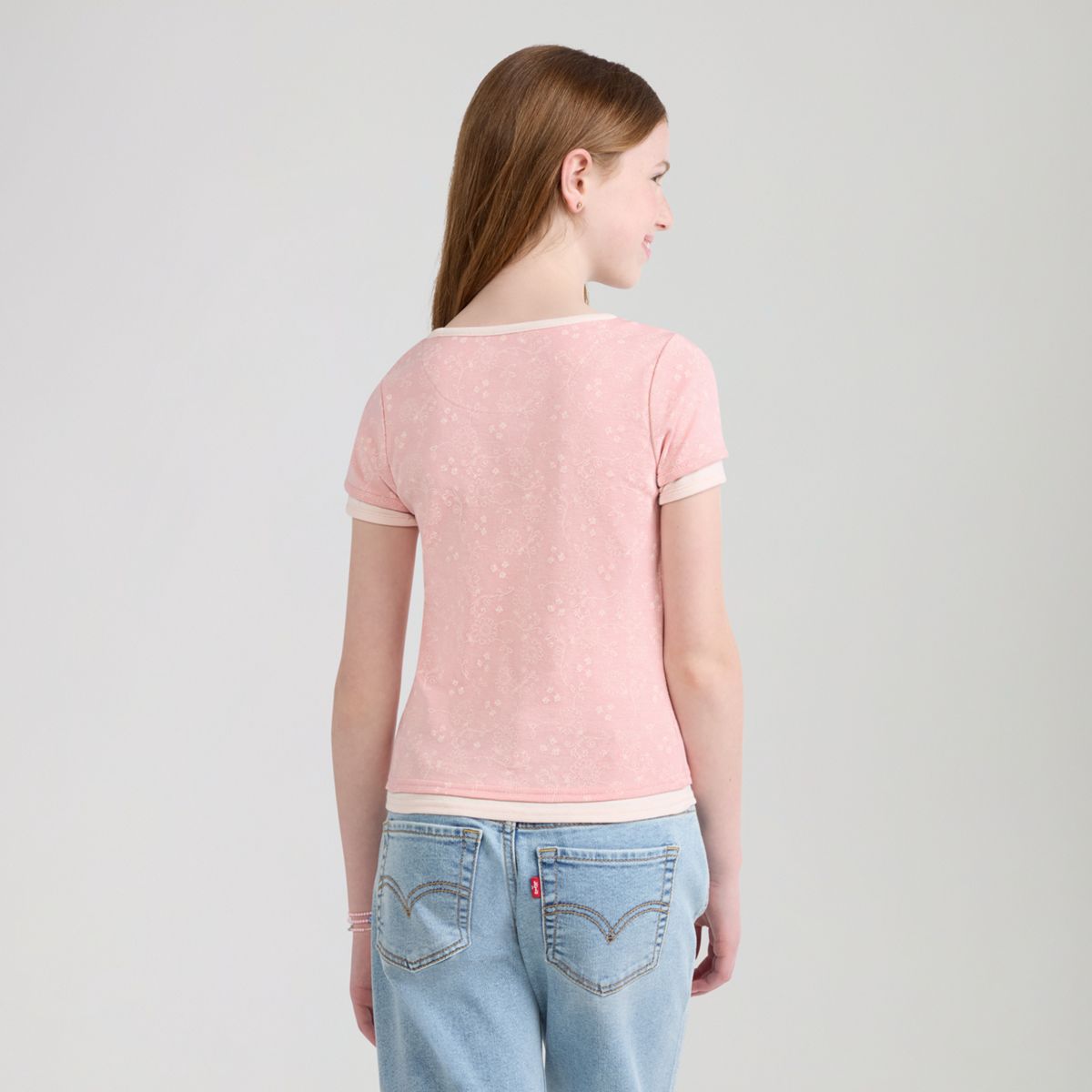 Layered Top Big Girls 7-16 — Powder Pink - Pink