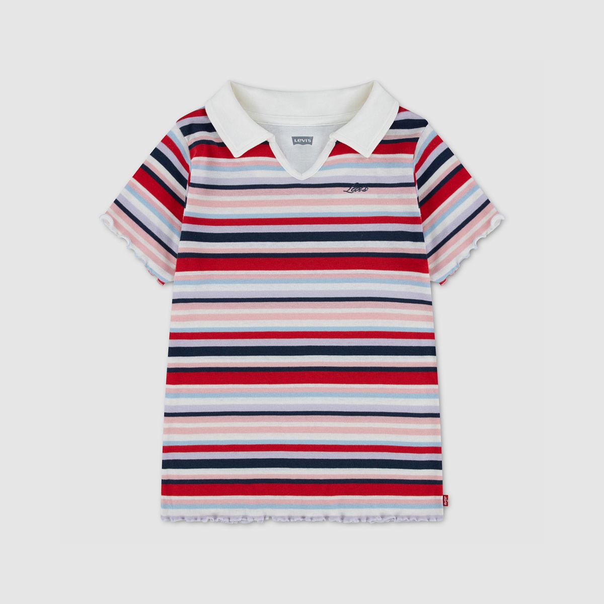Polo Knit Top Little Girls 4-6X — Egret - White