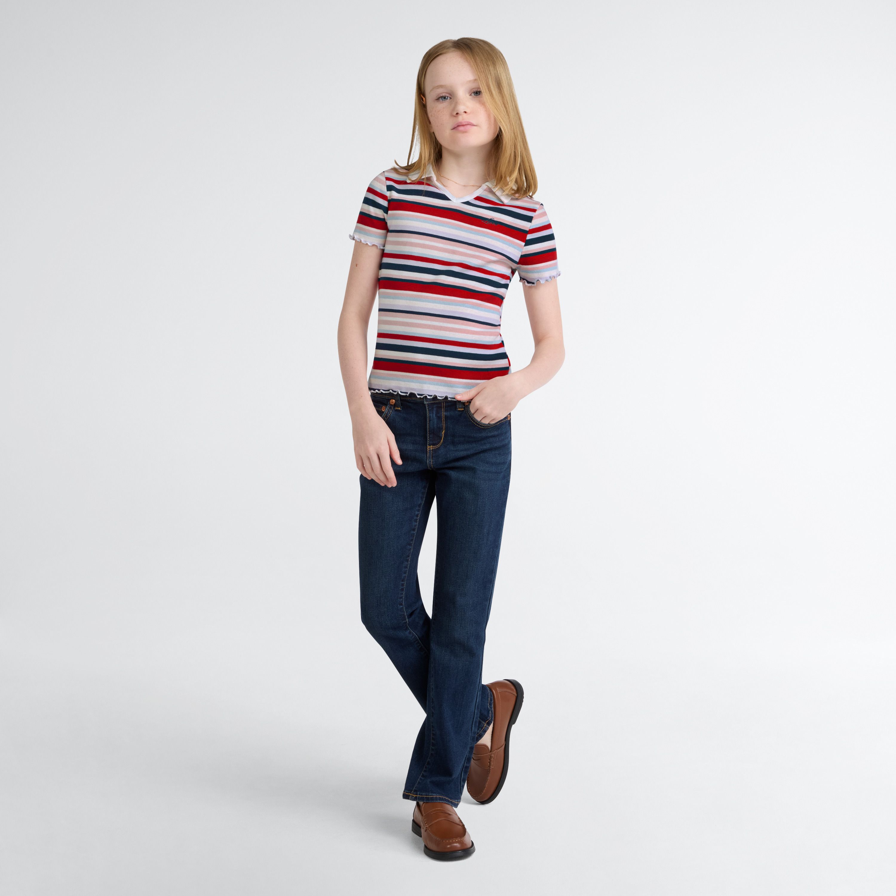 Polo Knit Top Big Girls 7-16 1