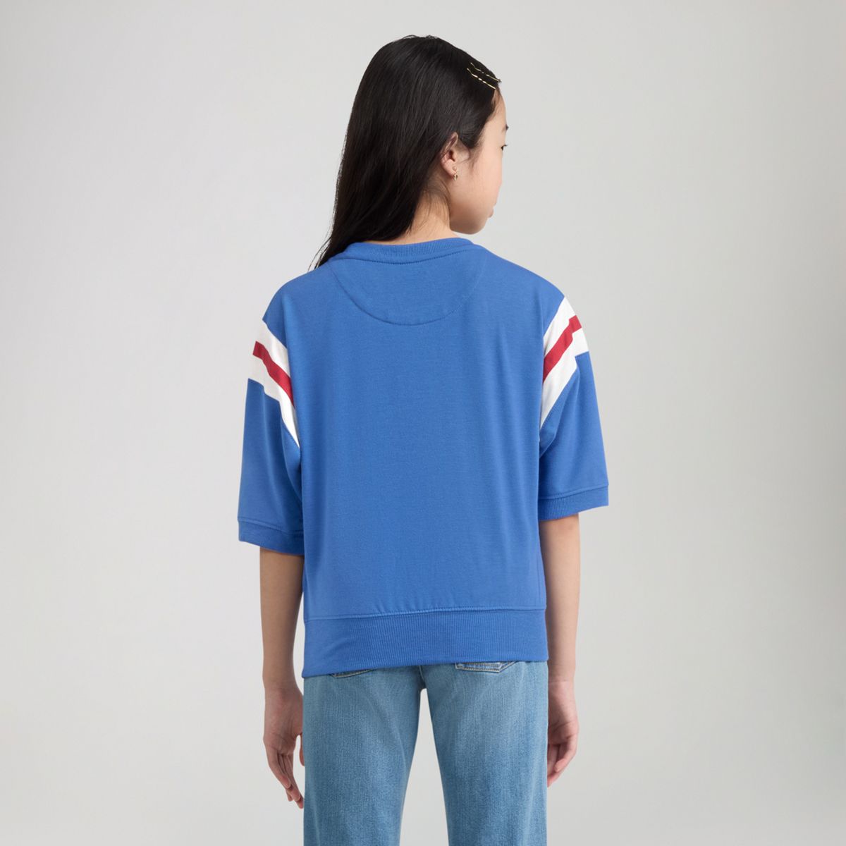 Varsity Knit Top Big Girls 7-16 — Delft - Blue