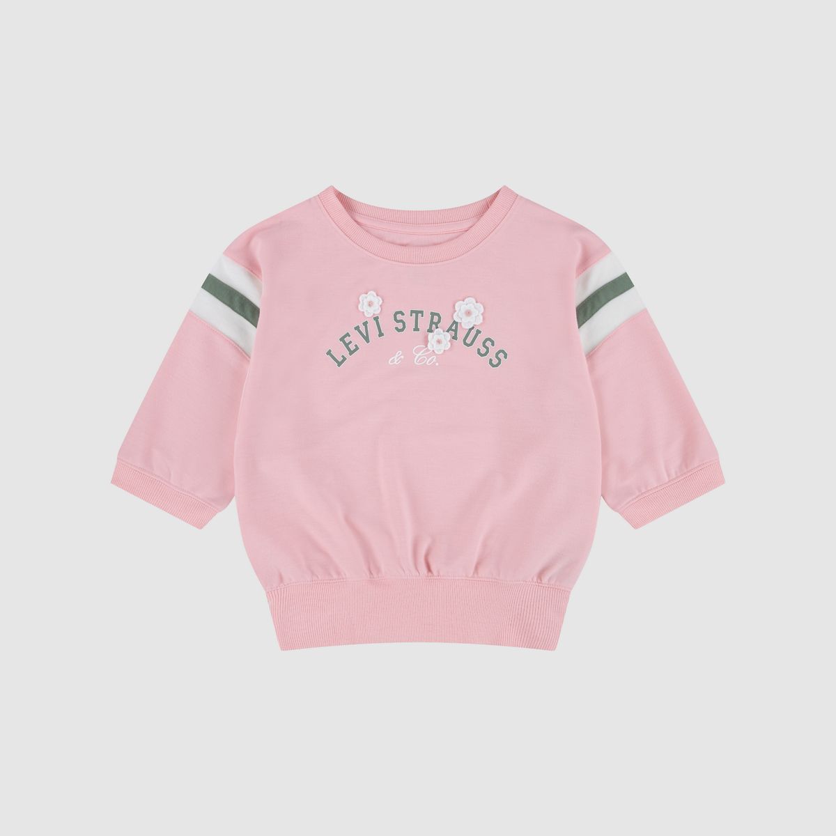 Varsity Knit Top Big Girls 7-16 — Powder Pink - Pink