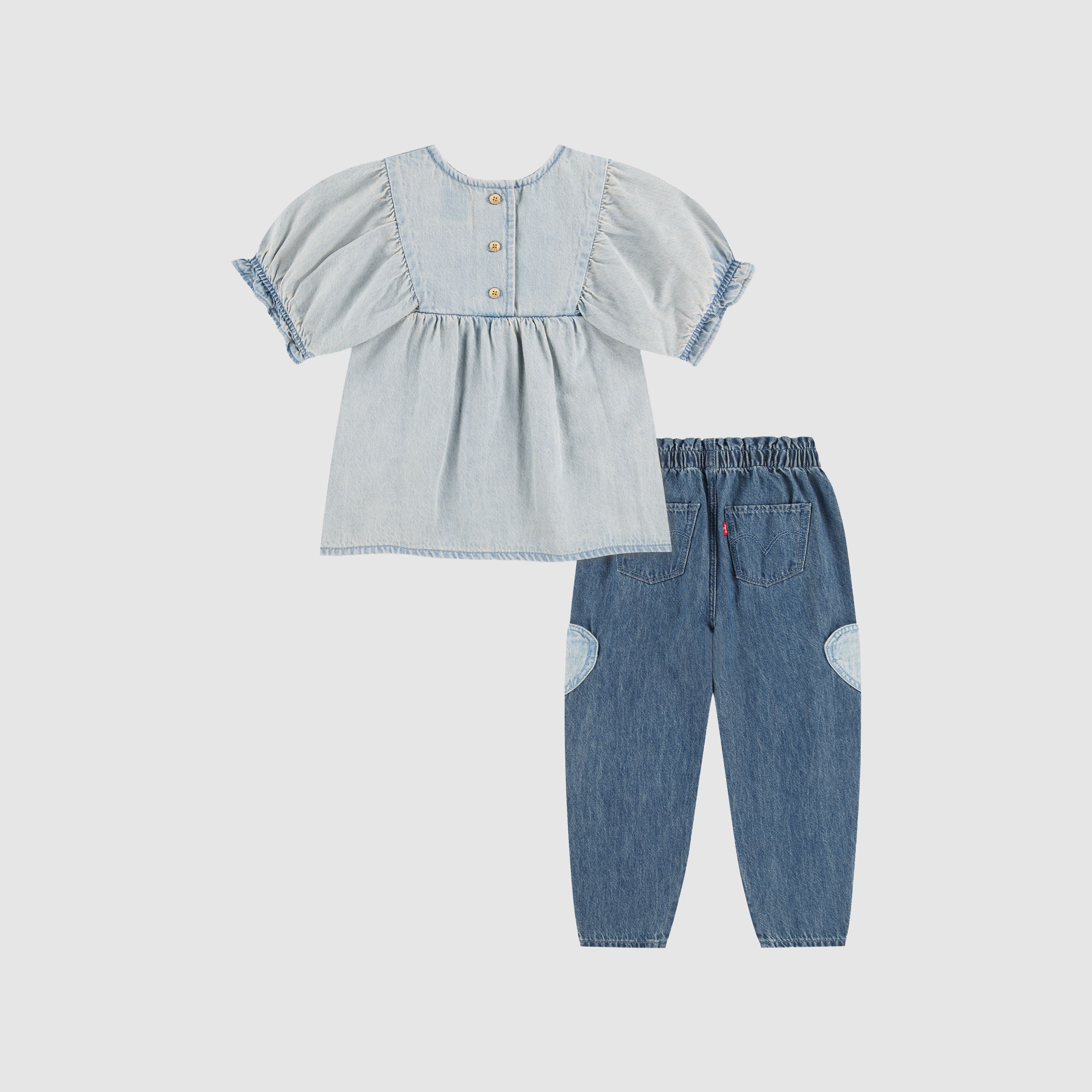 Yoke Top & Balloon Pants Little Girls 4-6X 2