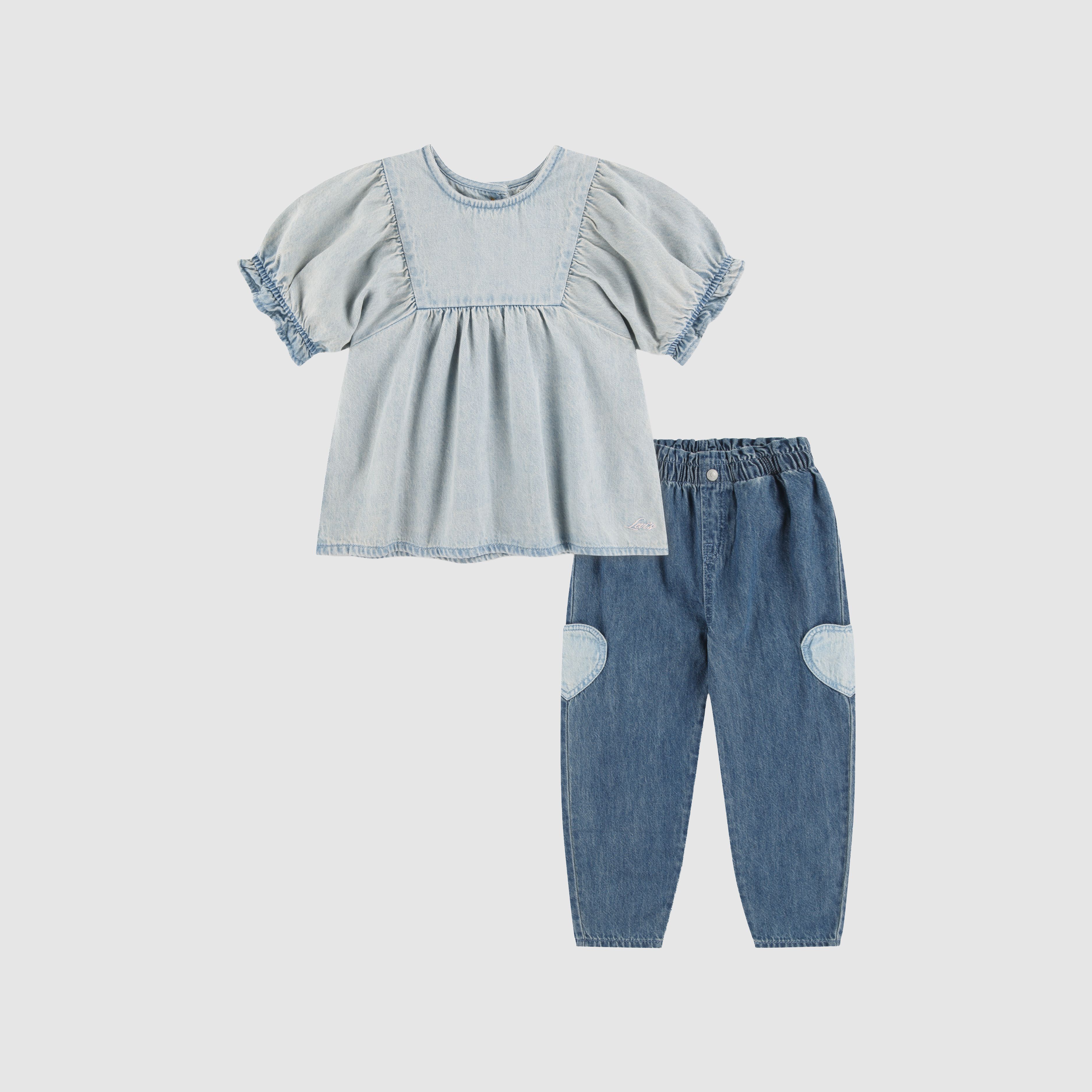 Yoke Top & Balloon Pants Little Girls 4-6X 1